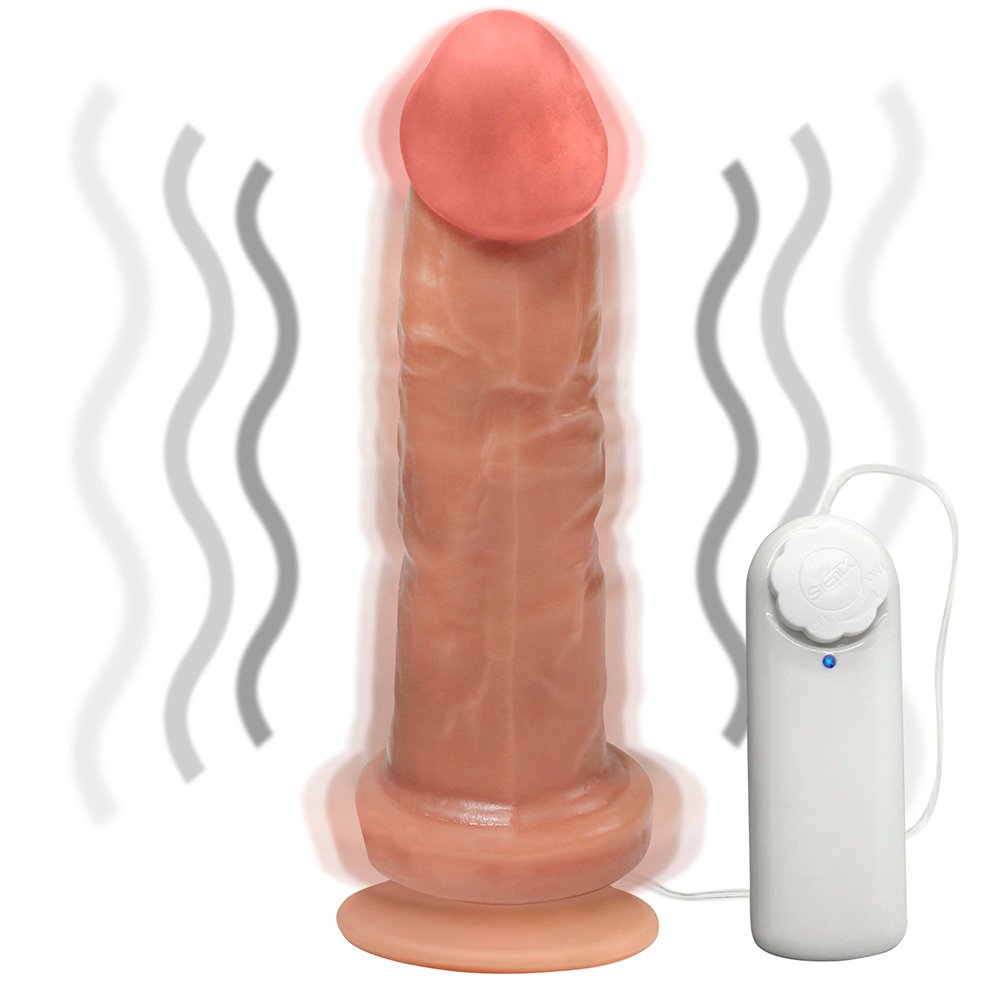 Pênis de Borracha Martes com Vibrador e Ventosa 19 x 4,5cm Bege | Foto 06