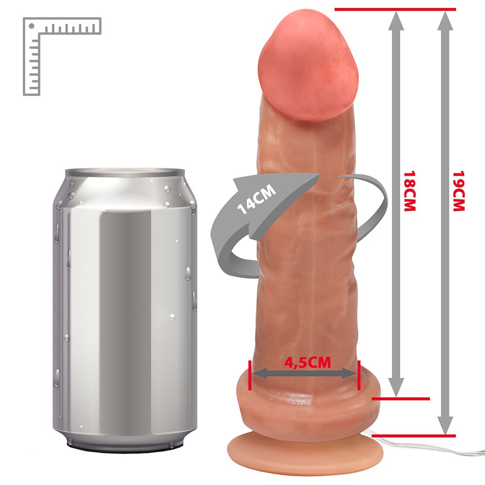 Pênis de Borracha Martes com Vibrador e Ventosa 19 x 4,5cm Bege | Foto 07