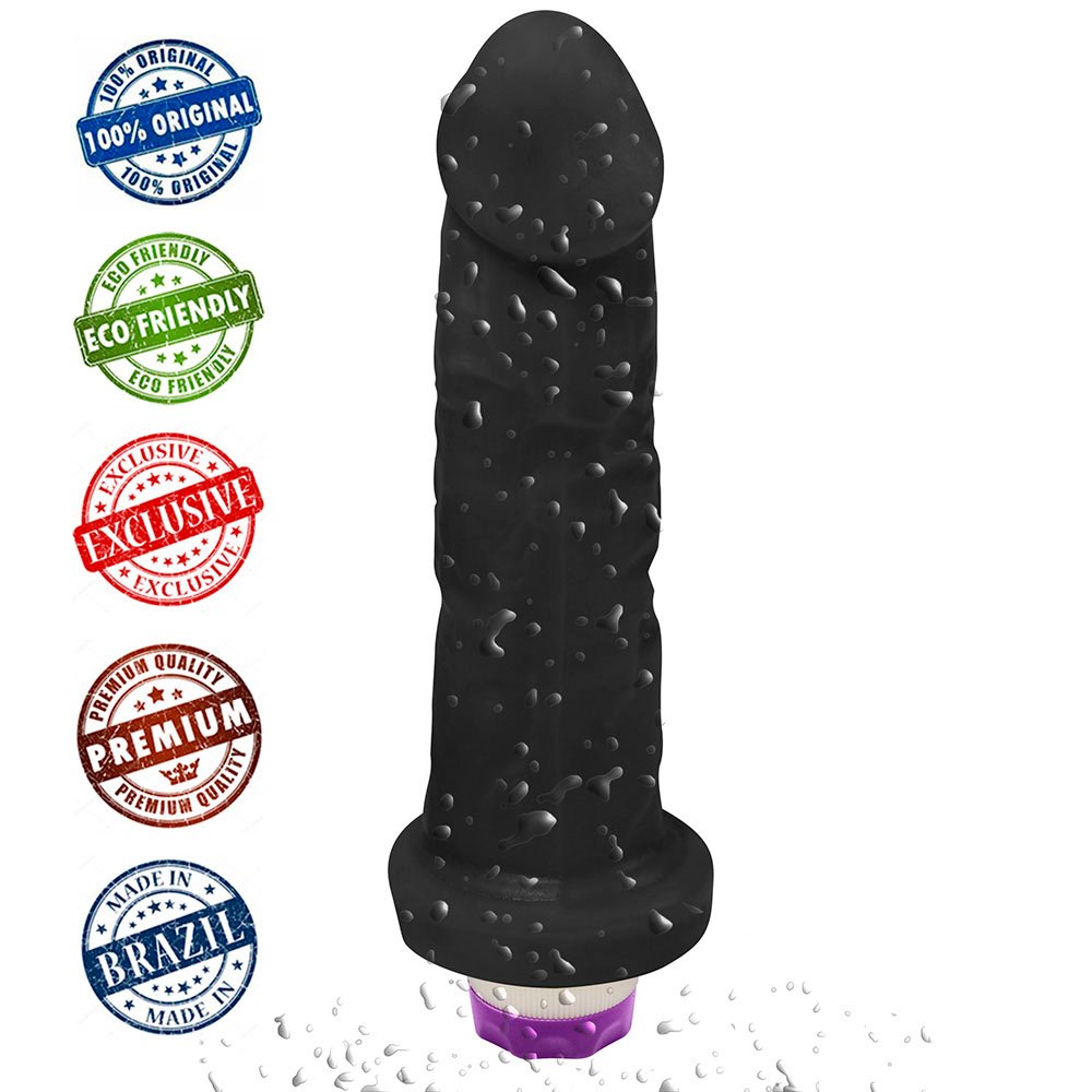 Pênis de Borracha Martes com Vibrador 19 x 4,5cm Preto | Foto 05
