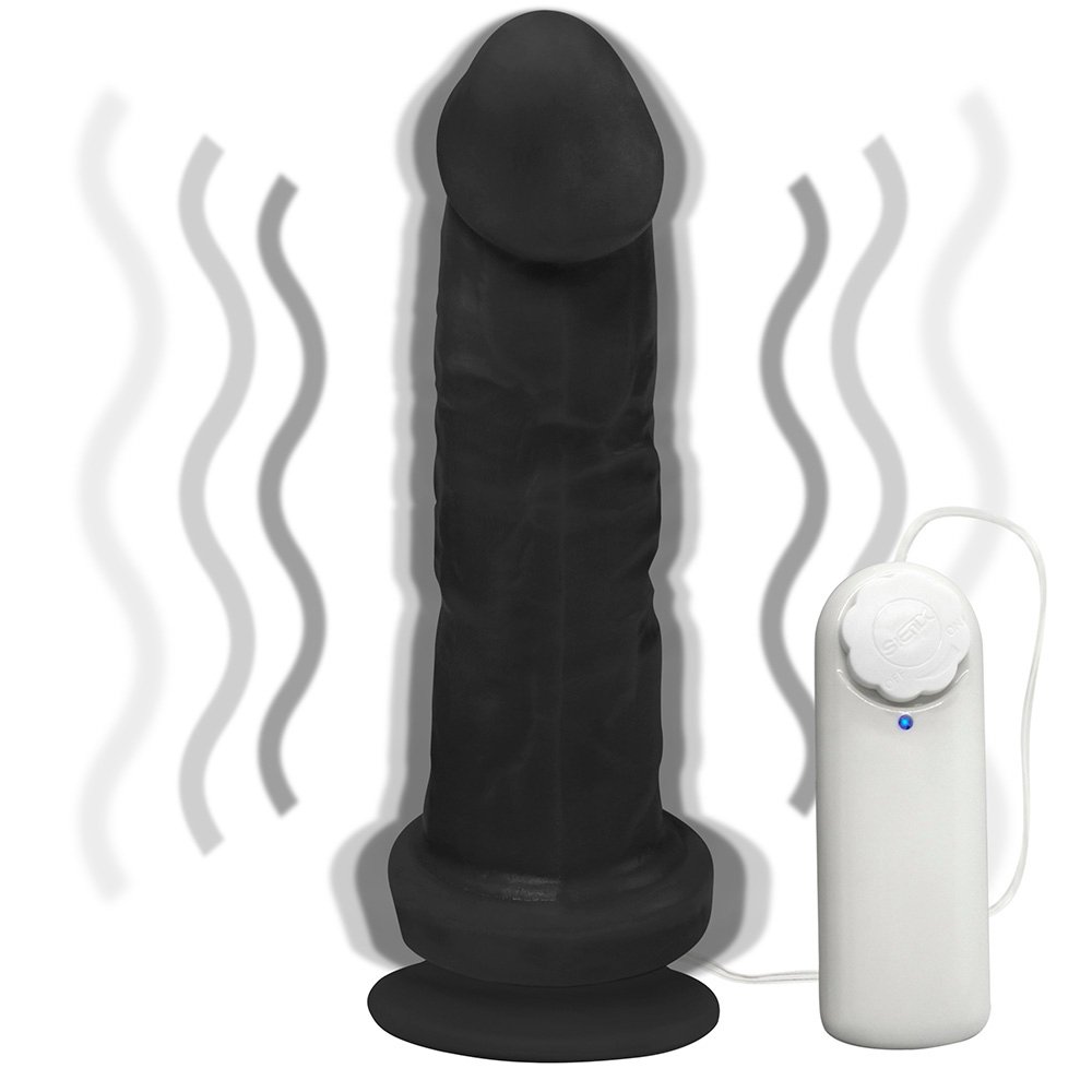 Pênis de Borracha Martes com Vibrador e Ventosa 19 x 4,5cm Preto | Foto 06