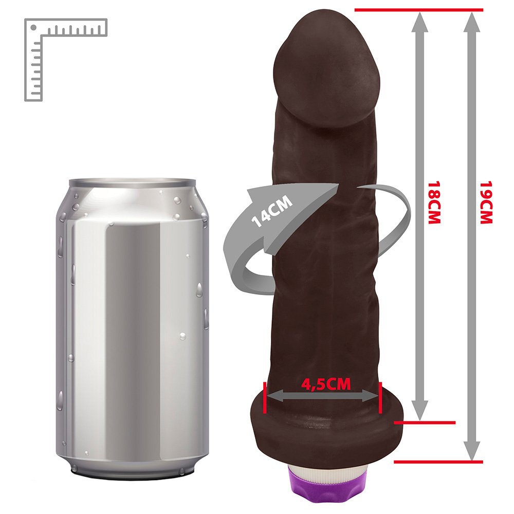 Pênis de Borracha Martes com Vibrador 19 x 4,5cm Marrom | Foto 07