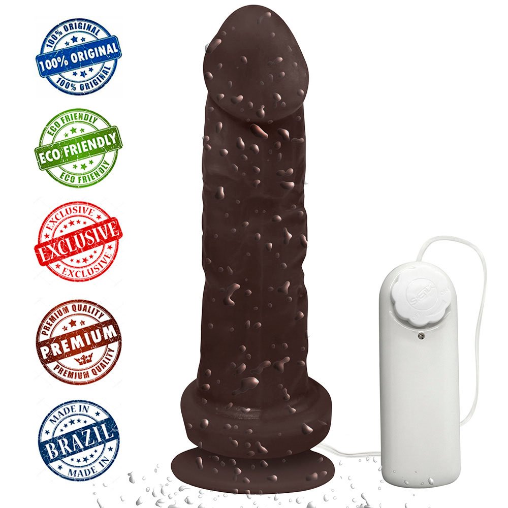 Pênis de Borracha Martes com Vibrador e Ventosa 19 x 4,5cm Marrom | Foto 05
