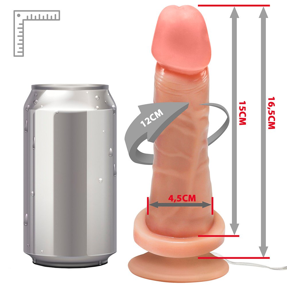 Pênis de Borracha Miércoles com Vibrador e Ventosa 15 x 4,5cm Bege | Foto 07