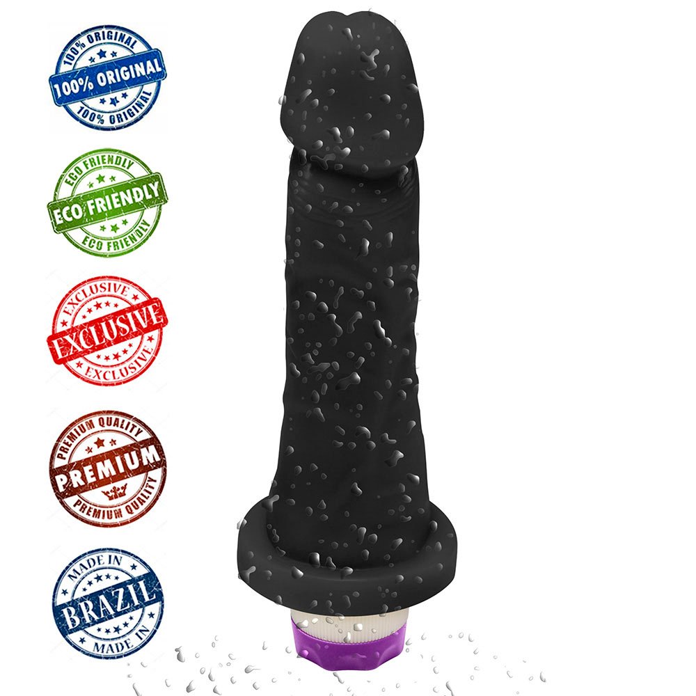 Pênis de Borracha Miércoles com Vibrador 15 x 4,5cm Preto | Foto 05