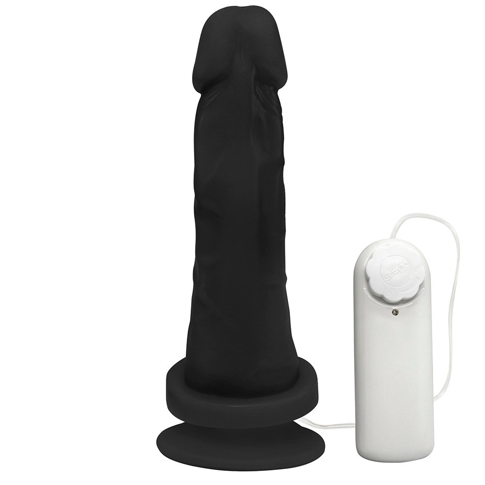 Pênis de Borracha Miércoles com Vibrador e Ventosa 15 x 4,5cm Preto | Foto 03