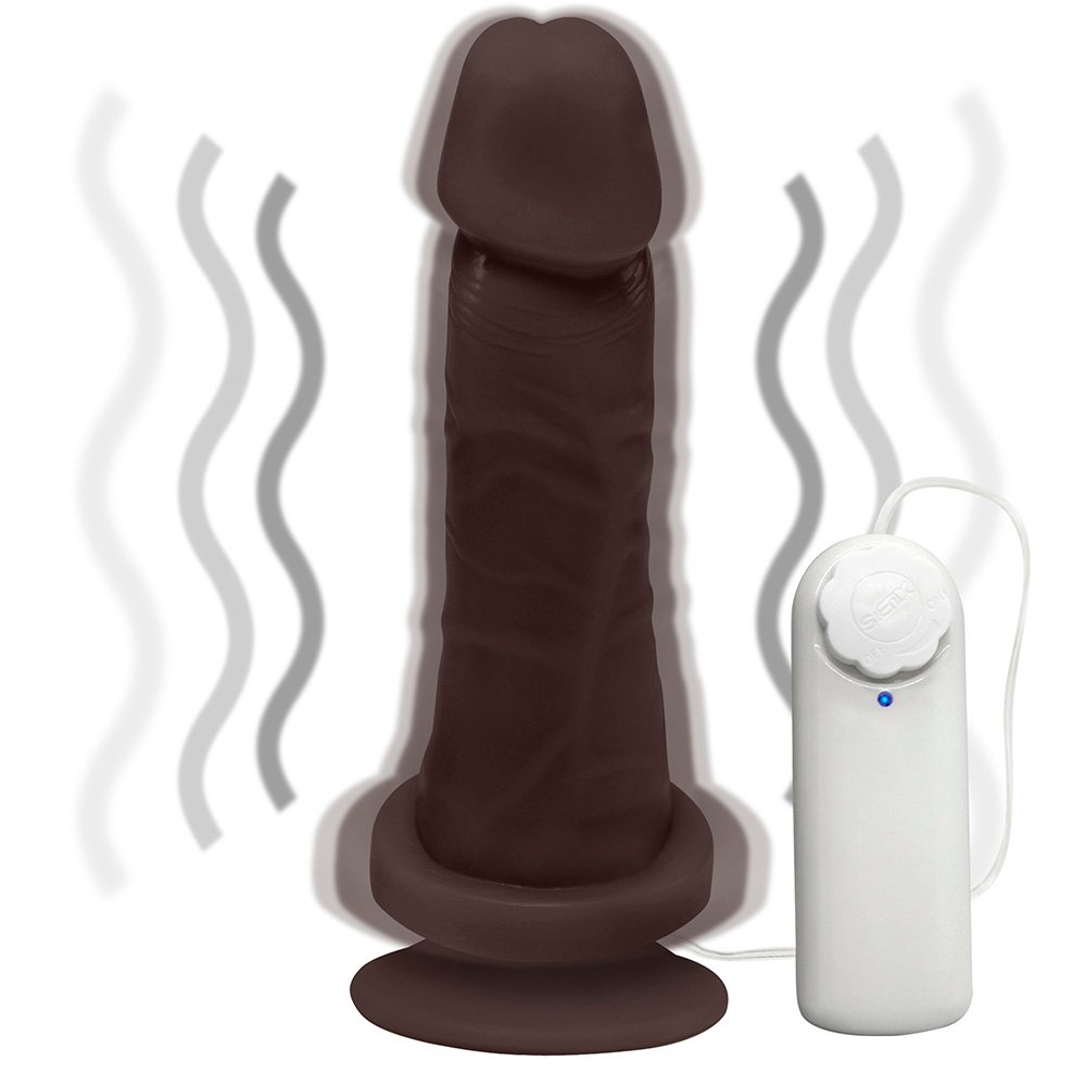 Pênis de Borracha Miércoles com Vibrador e Ventosa 15 x 4,5cm Marrom | Foto 06