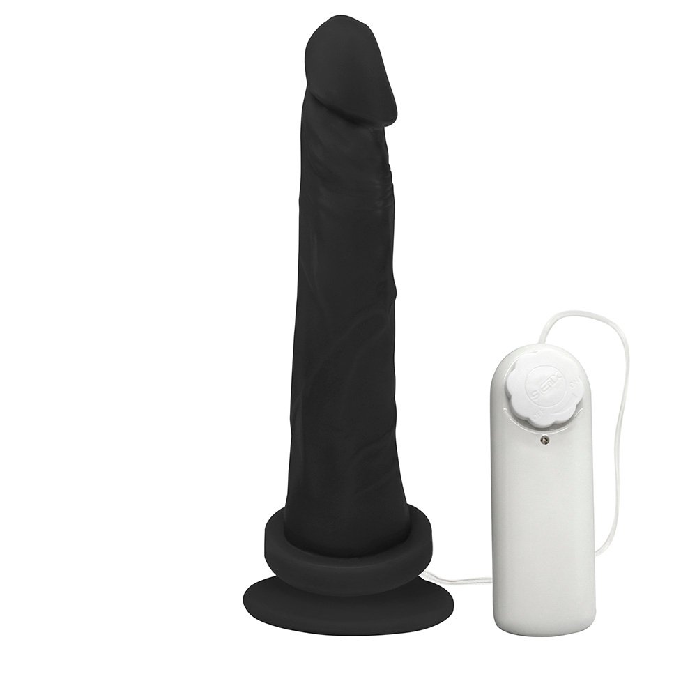 Pênis de Borracha Jueves com Vibrador e Ventosa 19 x 4,5cm preto | Foto 02