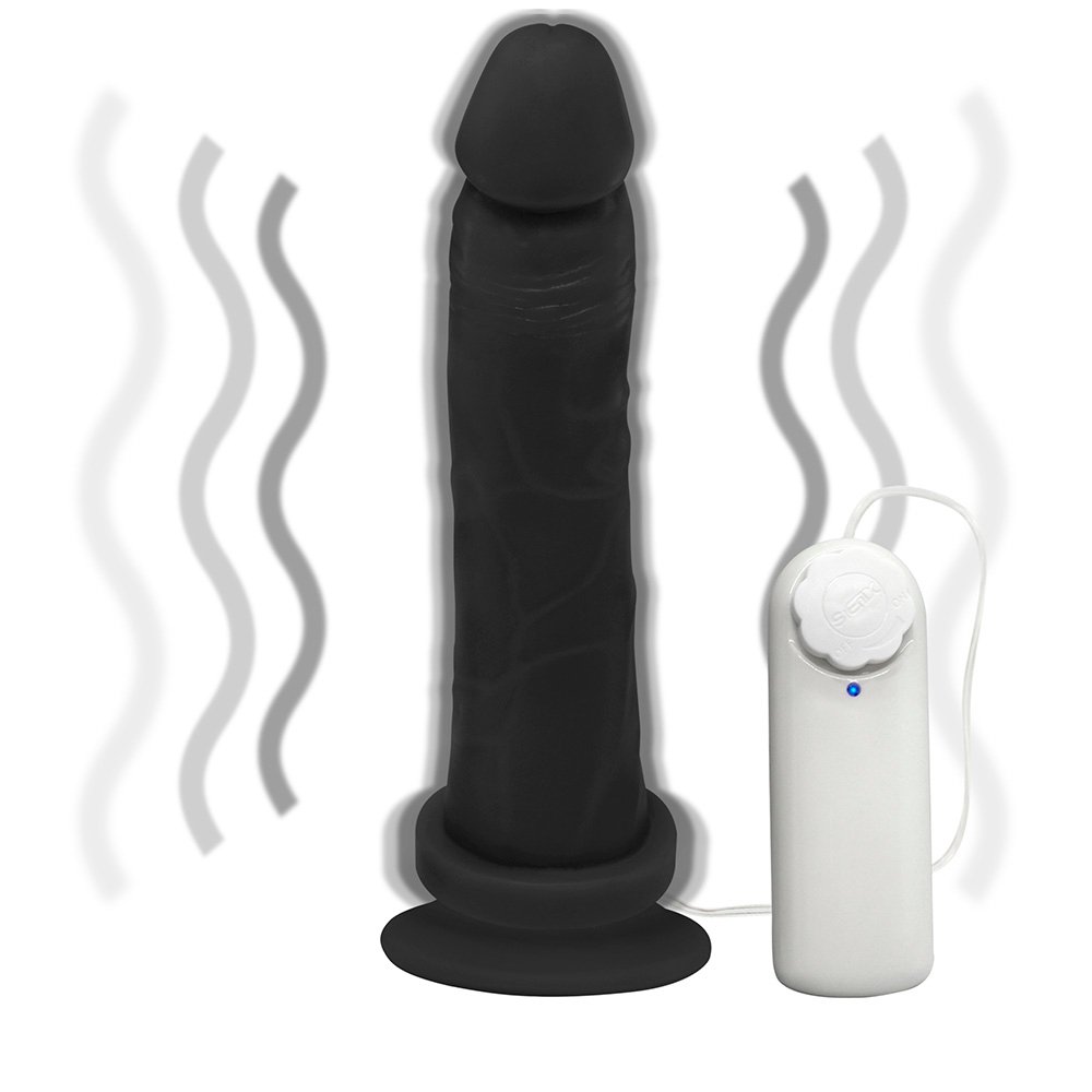 Pênis de Borracha Jueves com Vibrador e Ventosa 19 x 4,5cm preto | Foto 06