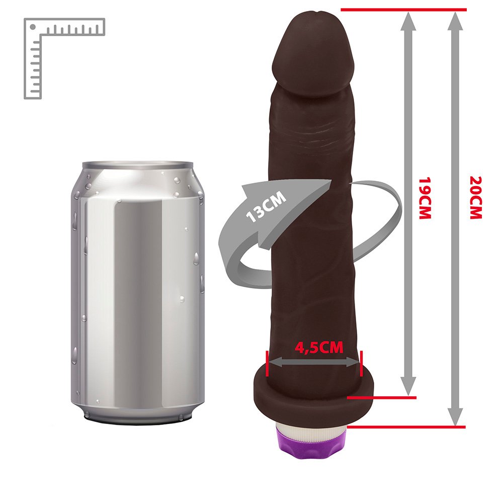 Pênis de Borracha Jueves com Vibrador 19 x 4,5cm Marrom | Foto 07