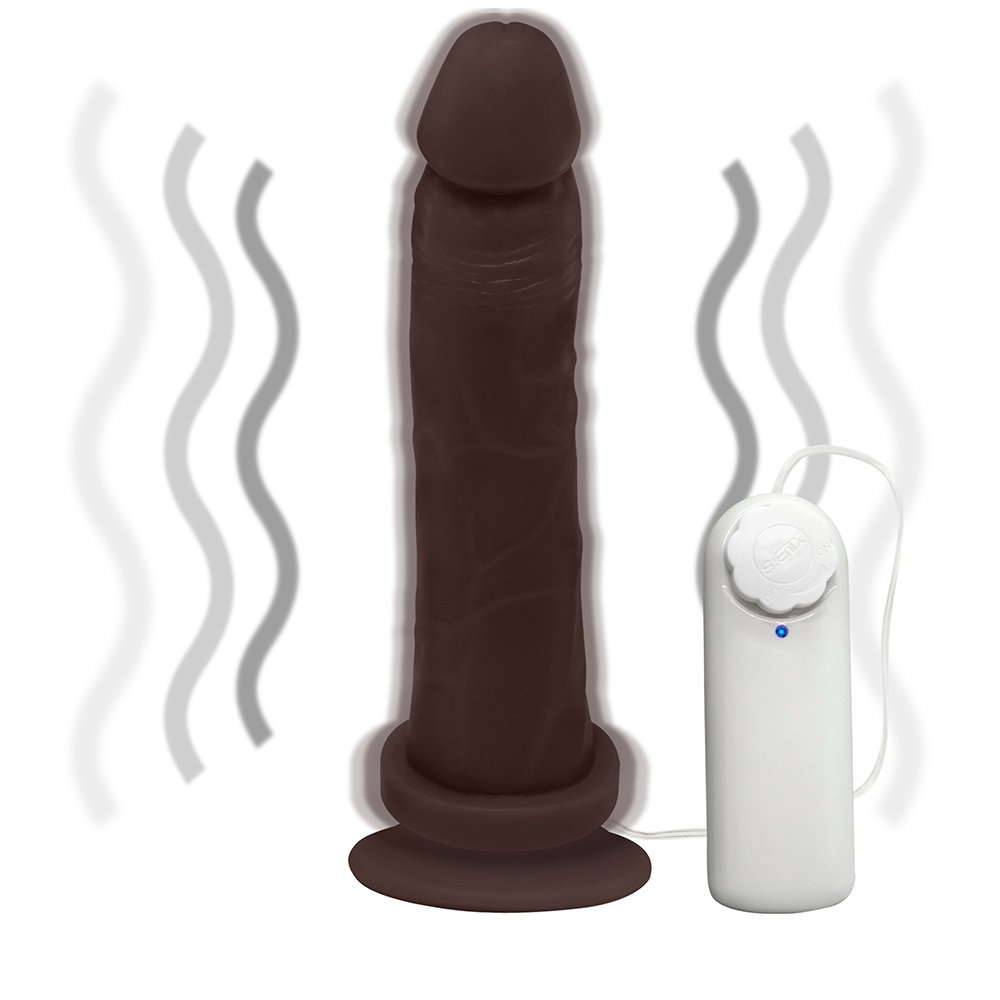 Pênis de Borracha Jueves com Vibrador e Ventosa 19 x 4,5cm Marrom | Foto 06
