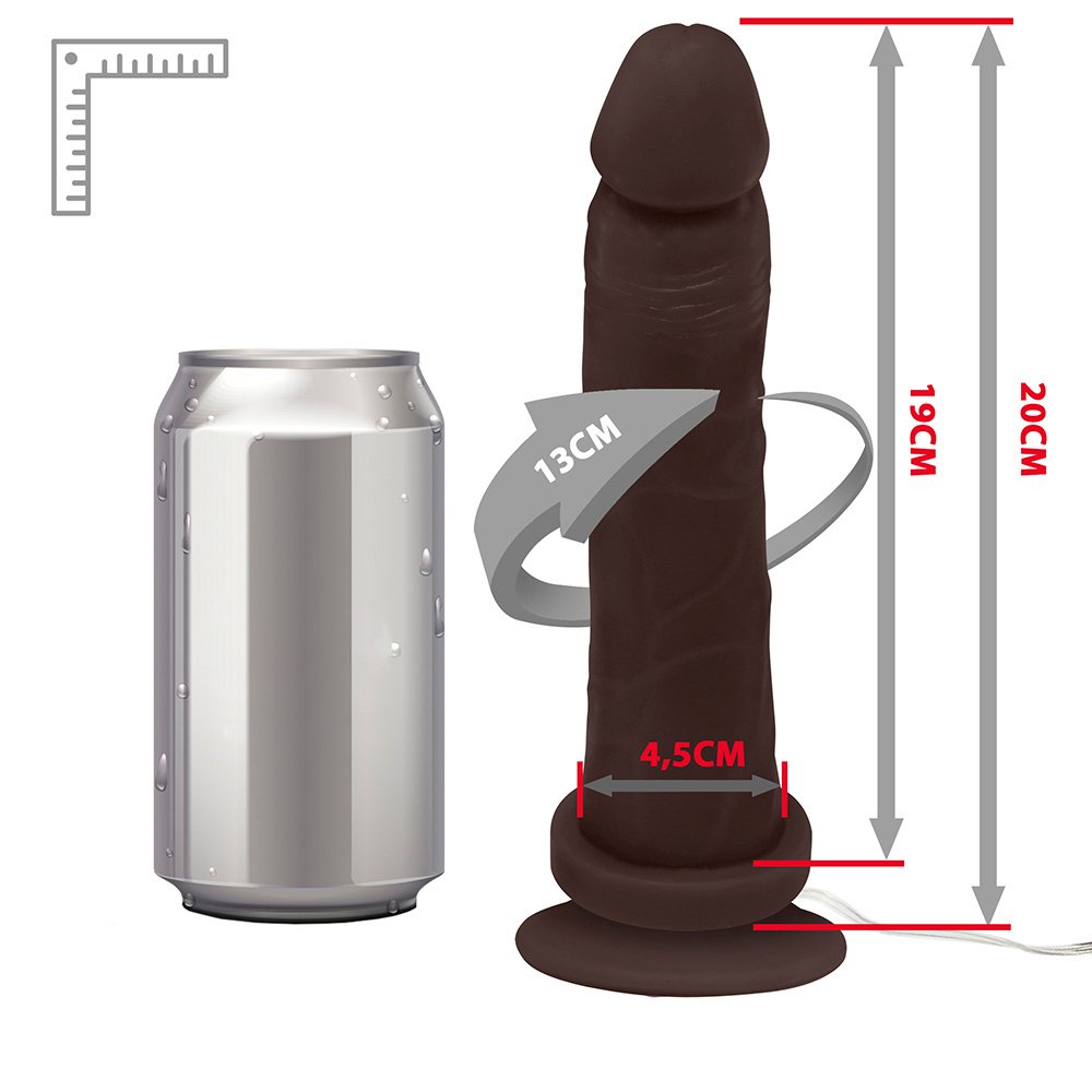 Pênis de Borracha Jueves com Vibrador e Ventosa 19 x 4,5cm Marrom | Foto 07