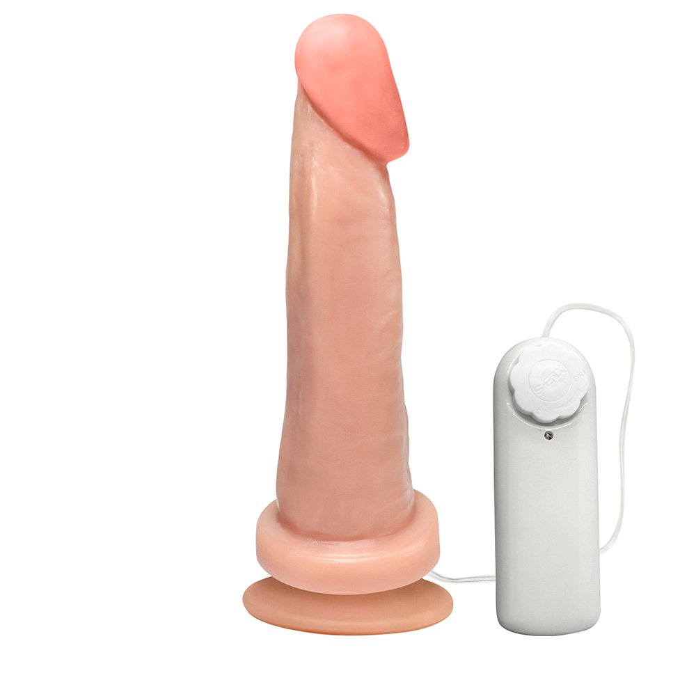 Pênis de Borracha Viernes com Vibrador e Ventosa 19 x 5cm Bege | Foto 02