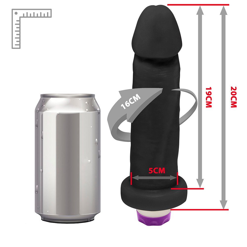Pênis de Borracha Viernes com Vibrador 19 x 5cm Preto | Foto 07
