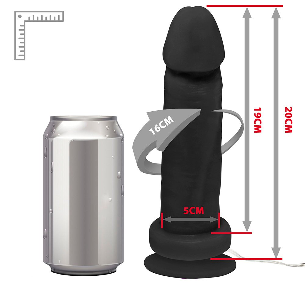 Pênis de Borracha Viernes com Vibrador e Ventosa 19 x 5cm Preto | Foto 07