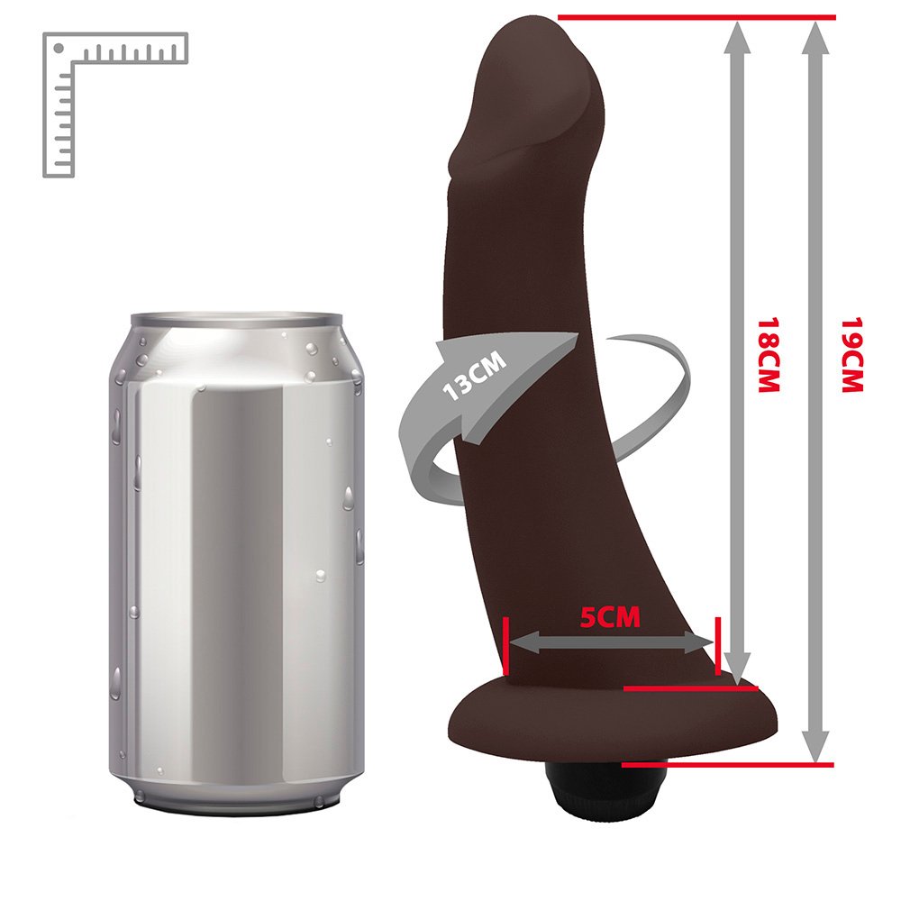 Pênis de Borracha Vacaciones com Vibrador 18 x 5cm Marrom | Foto 07