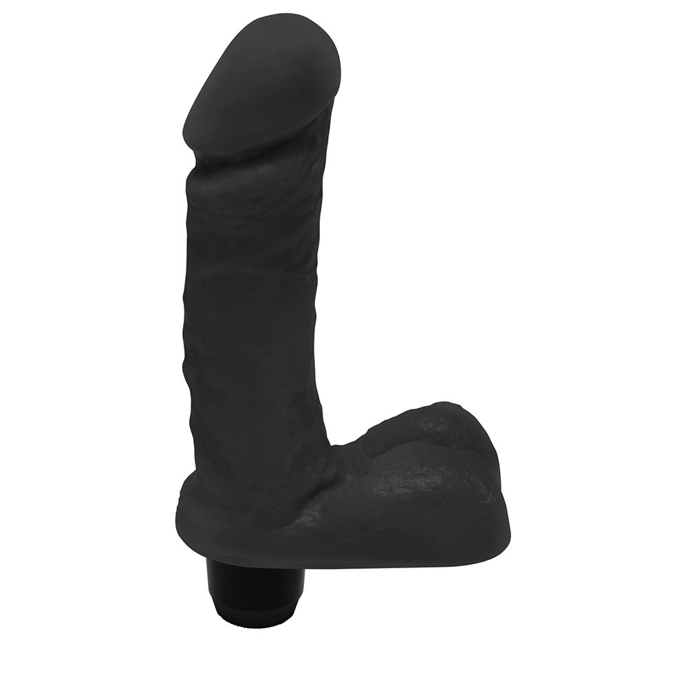 Pênis de Borracha Ares com Escroto e Vibrador 15 x 4cm Preto | Foto 01