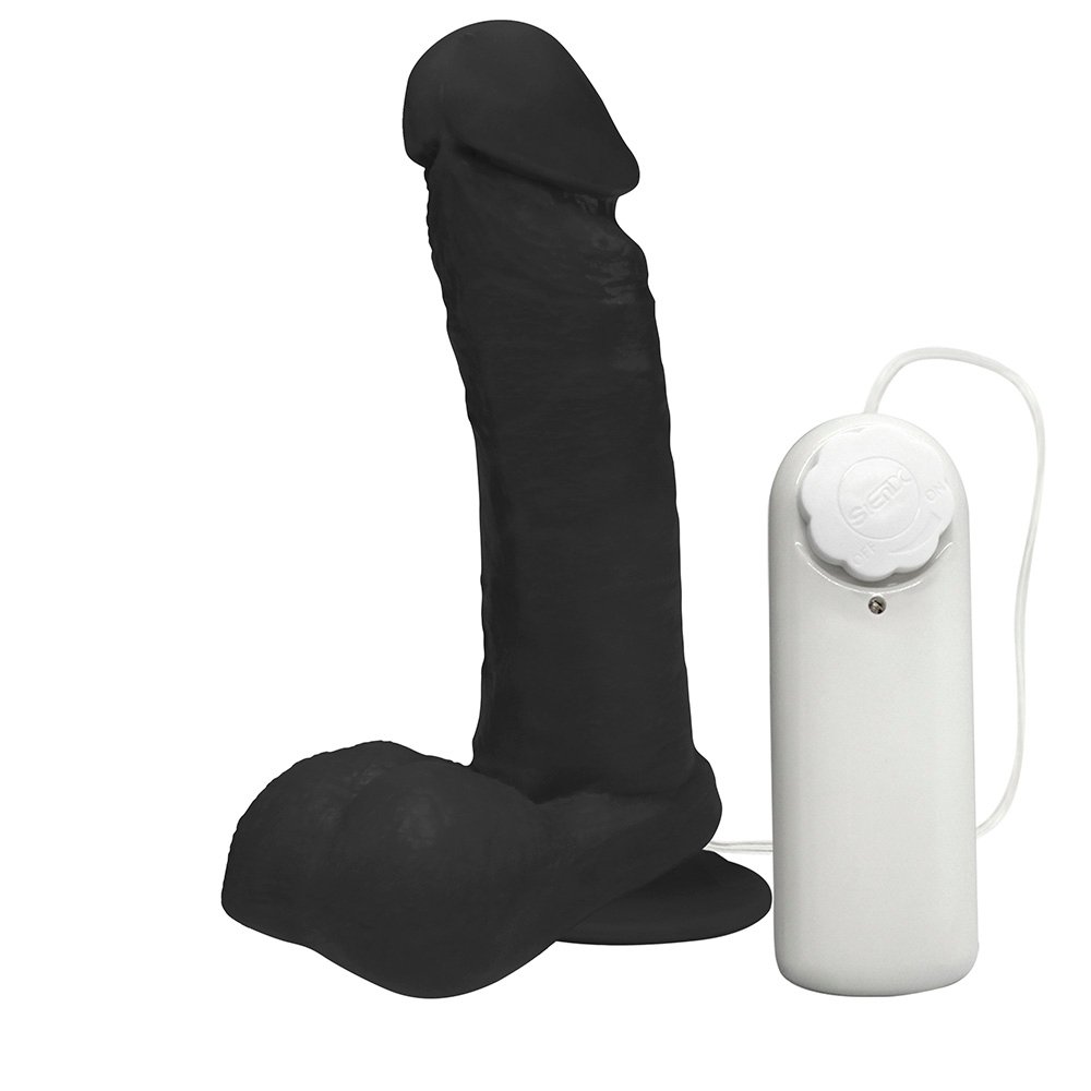 Pênis de Borracha Ares com Escroto, Vibrador e Ventosa 15 x 4cm Preto | Foto 04