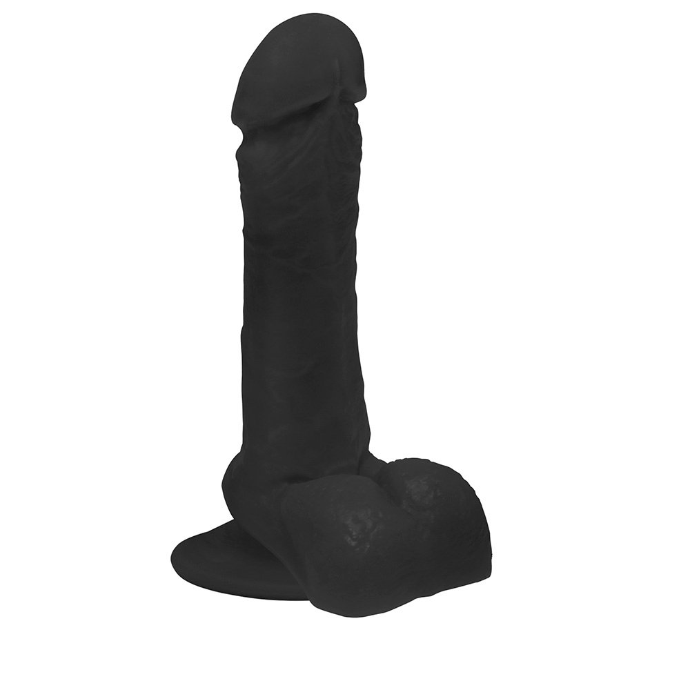 Pênis de Borracha Ares com Escroto e Ventosa 15 x 4cm Preto | Foto 03