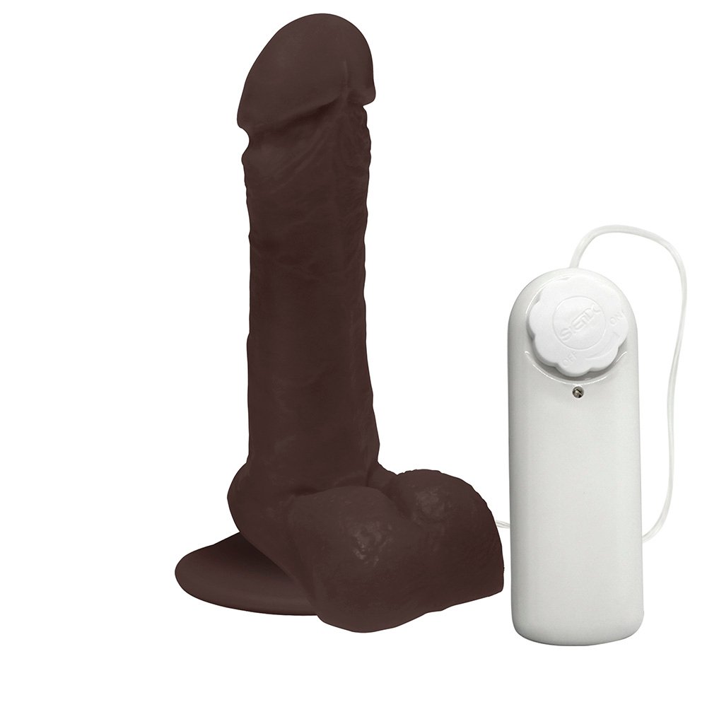 Pênis de Borracha Ares com Escroto, Vibrador e Ventosa 15 x 4cm, Marrom | Foto 03