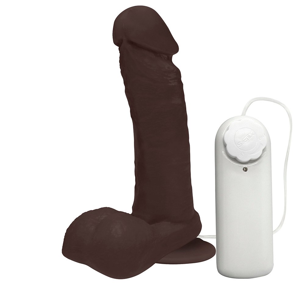 Pênis de Borracha Ares com Escroto, Vibrador e Ventosa 15 x 4cm, Marrom | Foto 04