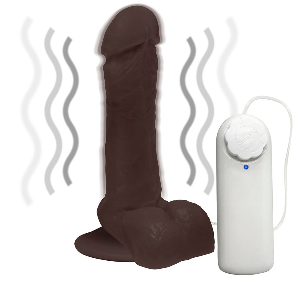 Pênis de Borracha Ares com Escroto, Vibrador e Ventosa 15 x 4cm, Marrom | Foto 06