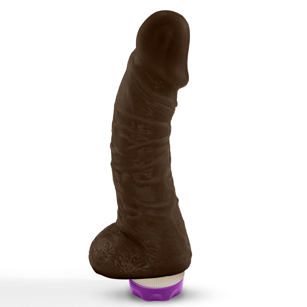 Pênis de Borracha Hades com Escroto e Vibrador 16 x 4cm Marrom | Foto 04