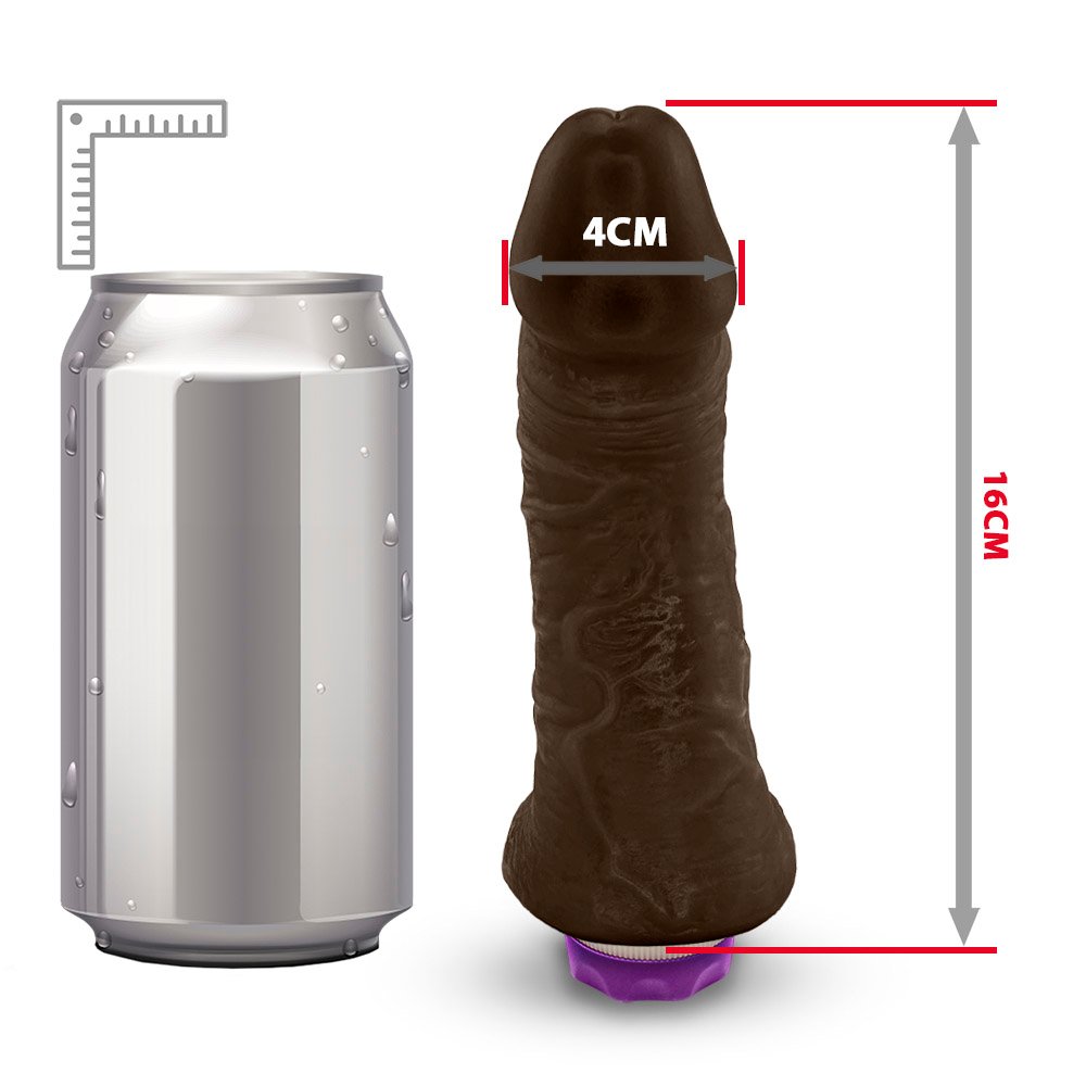 Pênis de Borracha Hades com Escroto e Vibrador 16 x 4cm Marrom | Foto 07