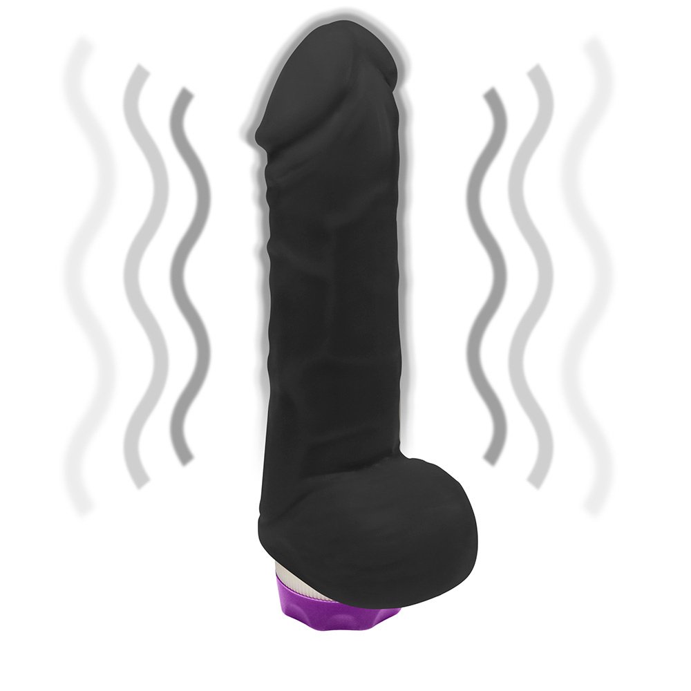 Pênis com Escroto e Vibro Hefesto 17 x 4cm Preto | Foto 06