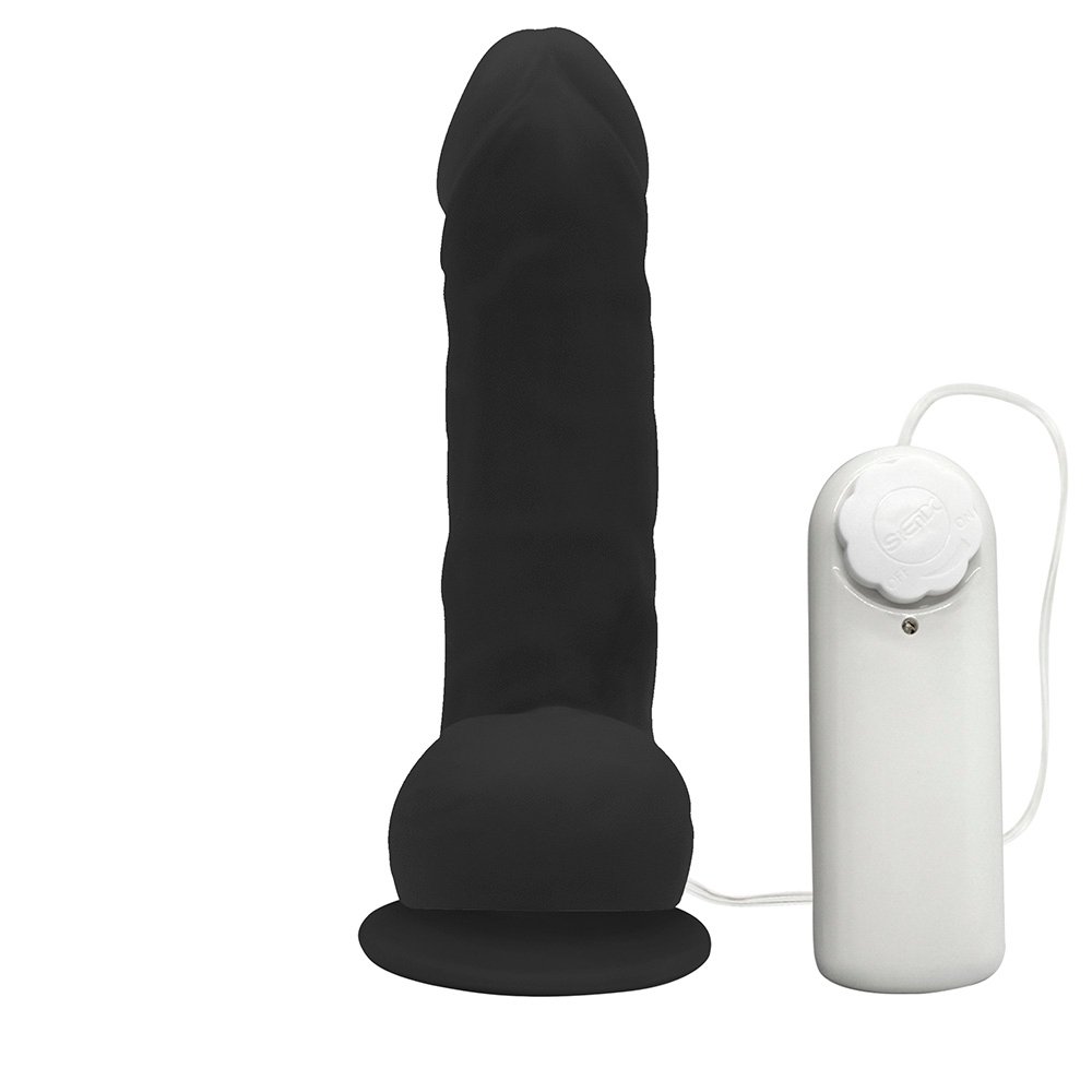 Pênis de Borracha Hefesto com Escroto, Vibrador e Ventosa 17 x 4cm Preto | Foto 04