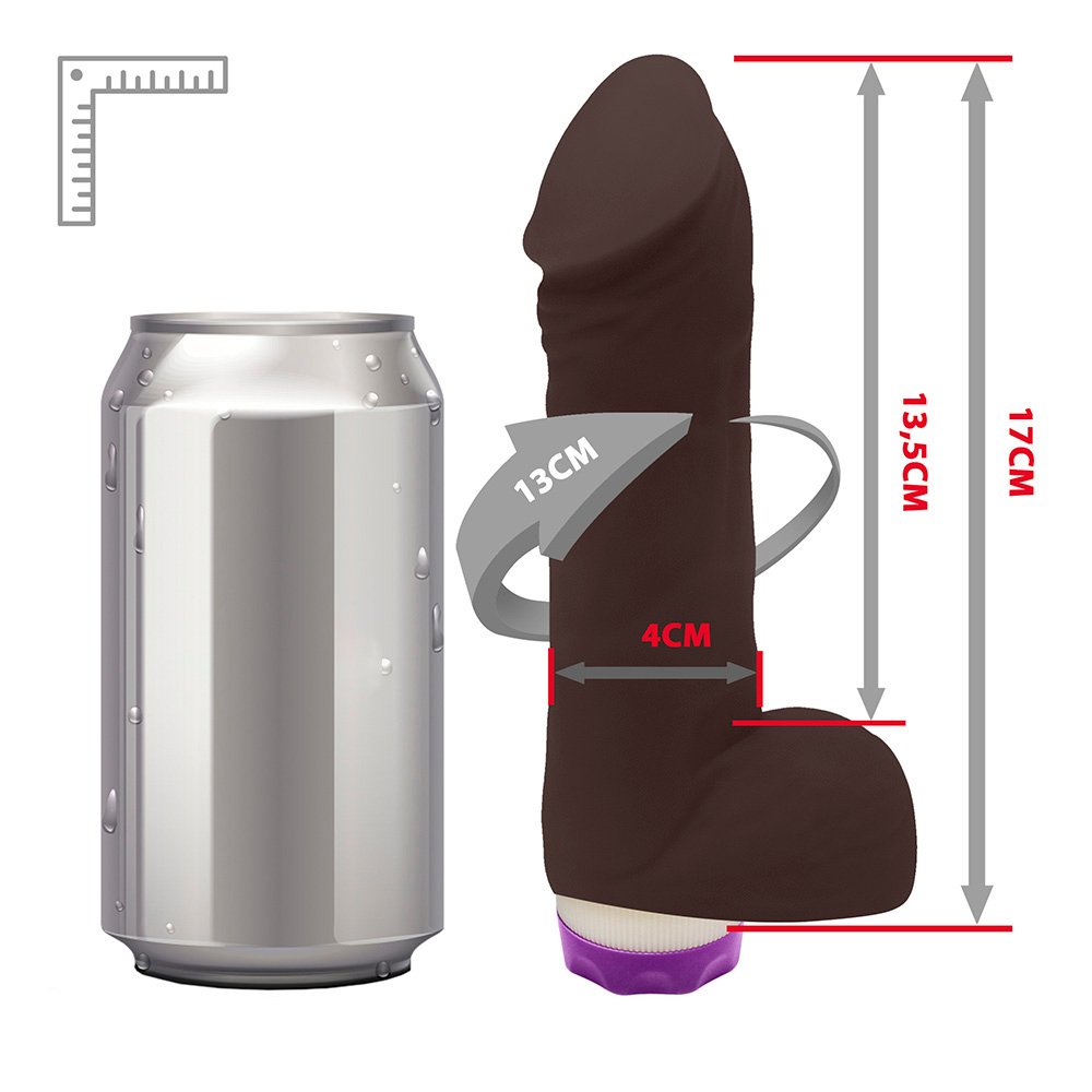 Pênis com Escroto e Vibro Hefesto 17 x 4cm Marrom | Foto 07