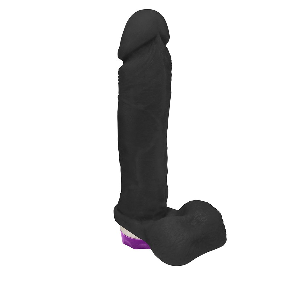 Pênis de Borracha Dionísio com Escroto e Vibrador 19 x 4,5cm Preto | Foto 02