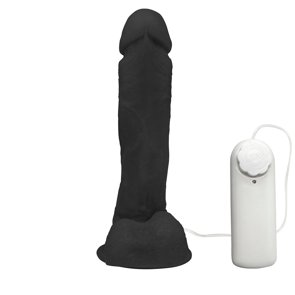 Pênis de Borracha Dionísio com Escroto, Vibrador e Ventosa 19 x 4,5cm Preto | Foto 04