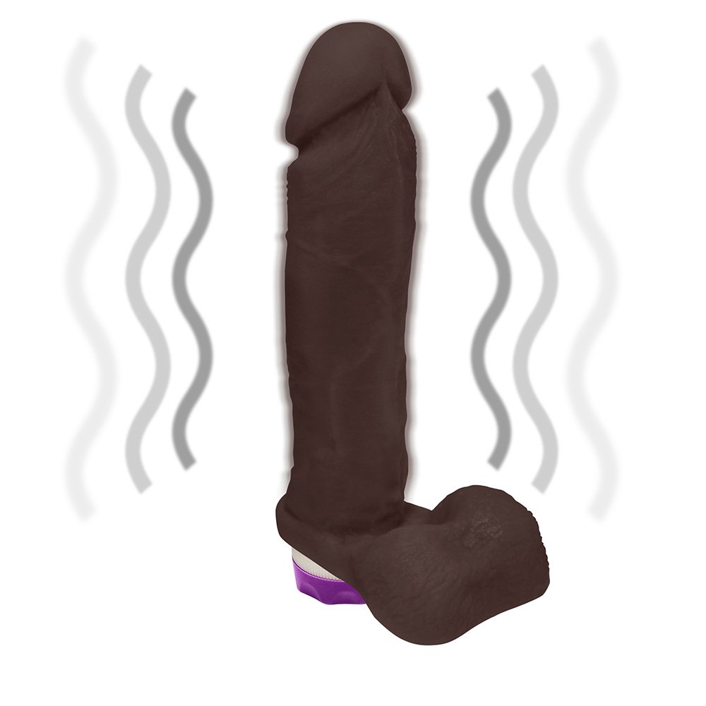 Pênis de Borracha Dionísio com Escroto e Vibrador 19 x 4,5cm Marrom | Foto 06