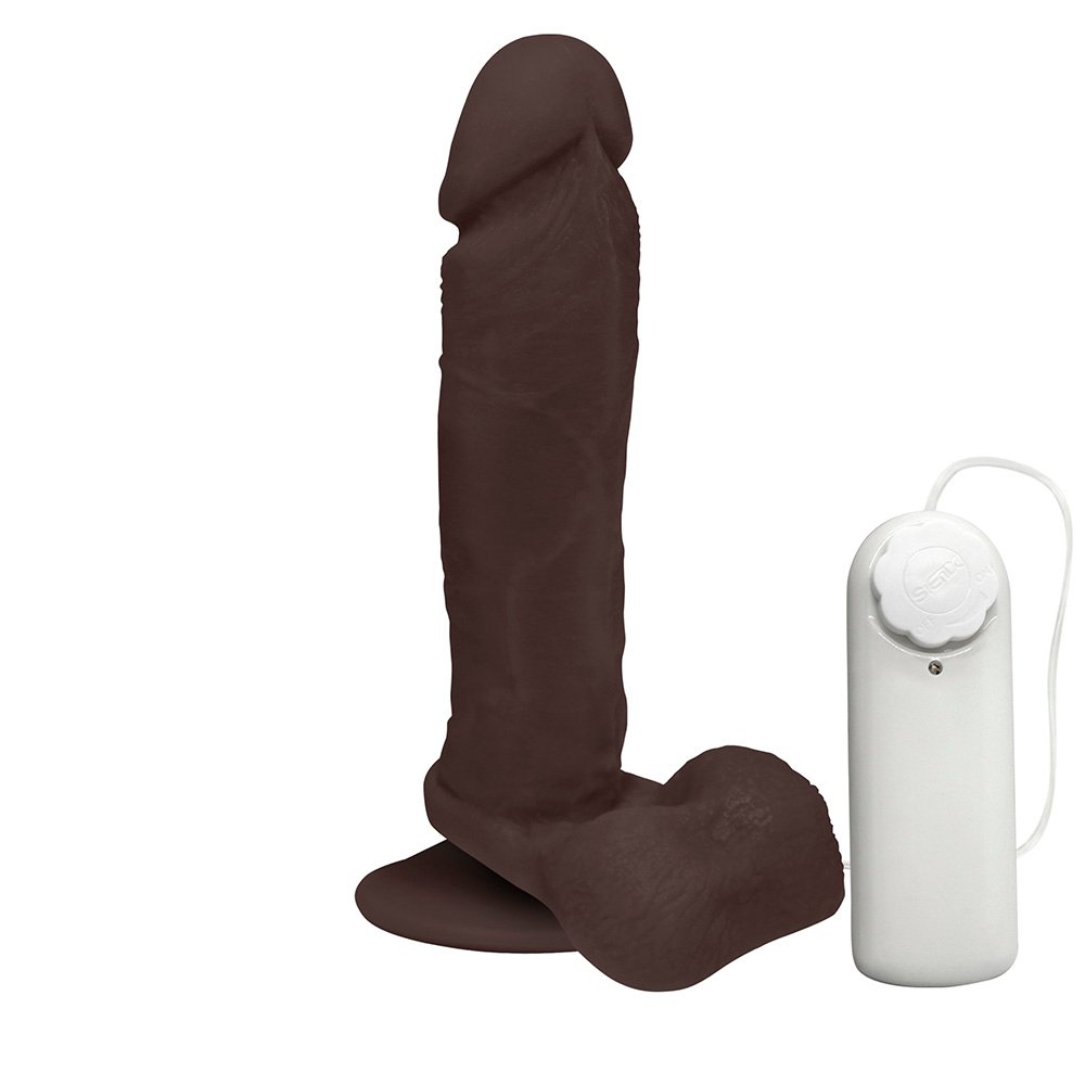 Pênis de Borracha Dionísio com Escroto, Vibrador e Ventosa 19 x 4,5cm Marrom | Foto 02