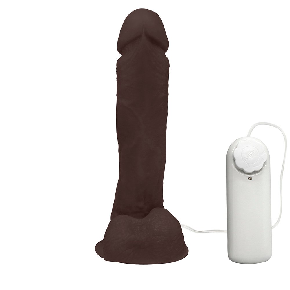 Pênis de Borracha Dionísio com Escroto, Vibrador e Ventosa 19 x 4,5cm Marrom | Foto 04