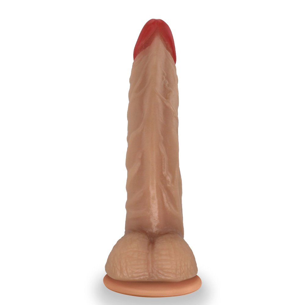 P�nis de Borracha Poseidon com Escroto e Ventosa 20 x 4cm Bege | Foto 02