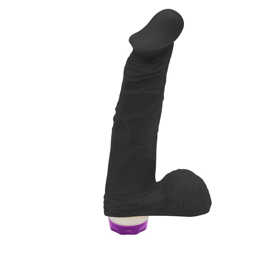 P�nis de Borracha Zeus com Escroto e Vibrador 20,5 x 4,5cm Preto | Foto 02