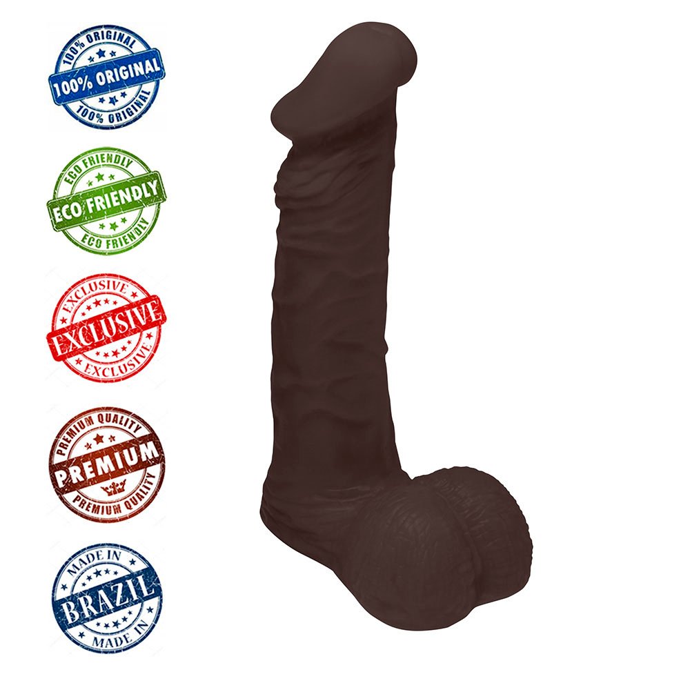 Pênis de Borracha Zeus com Escroto 20,5 x 4,5cm Marrom | Foto 05