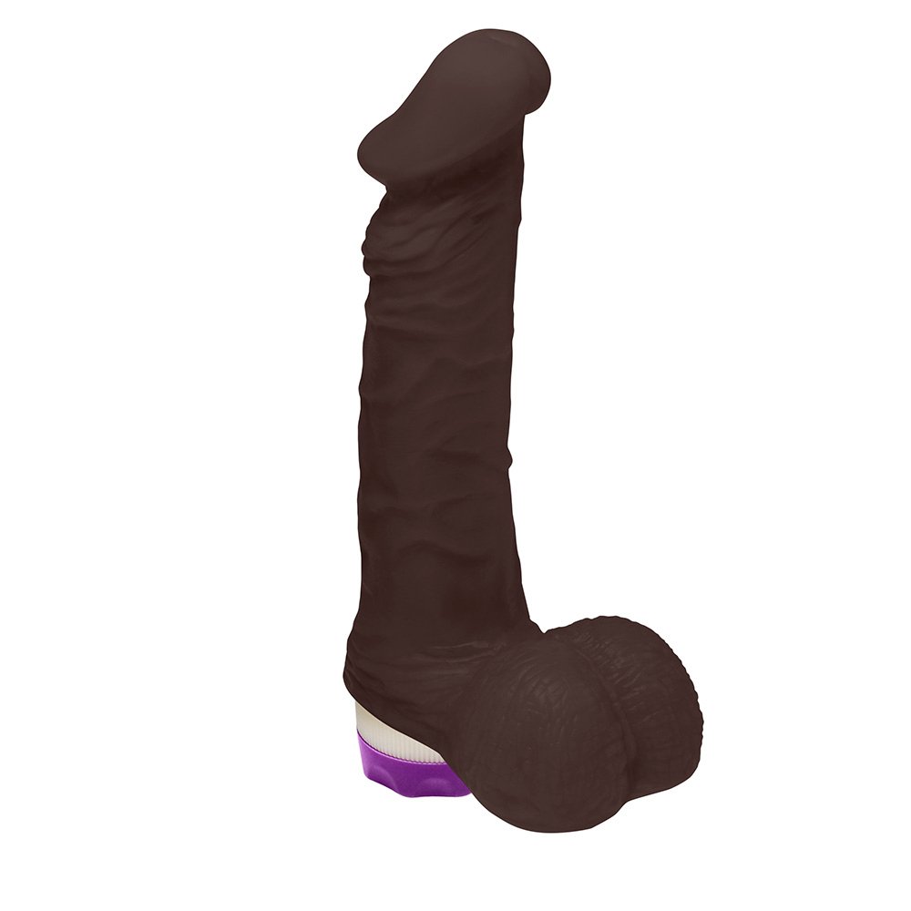 Pênis de Borracha Zeus com Escroto e Vibrador 20,5 x 4,5cm Marrom | Foto 01