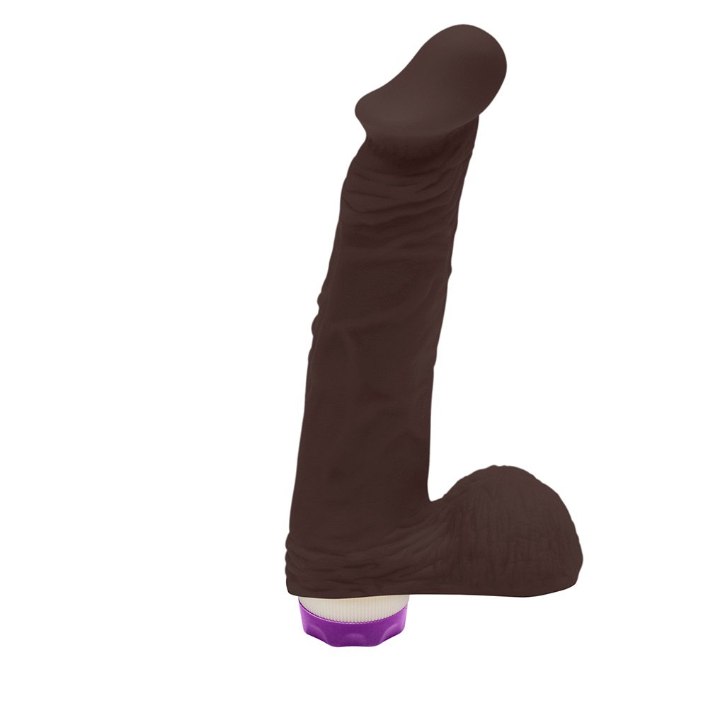 Pênis de Borracha Zeus com Escroto e Vibrador 20,5 x 4,5cm Marrom | Foto 02
