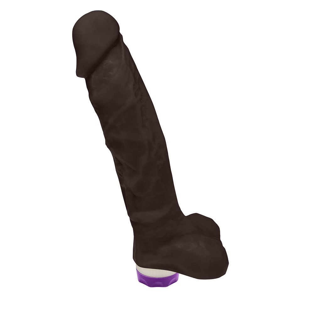 Pênis de Borracha Apolo com Escroto e Vibrador 20,5 x 4,5cm Marrom | Foto 02