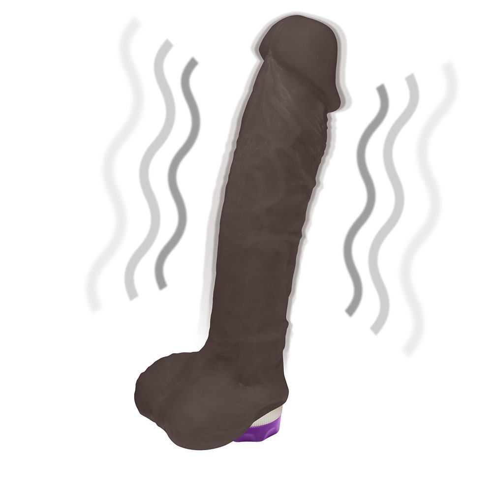 Pênis de Borracha Apolo com Escroto e Vibrador 20,5 x 4,5cm Marrom | Foto 06