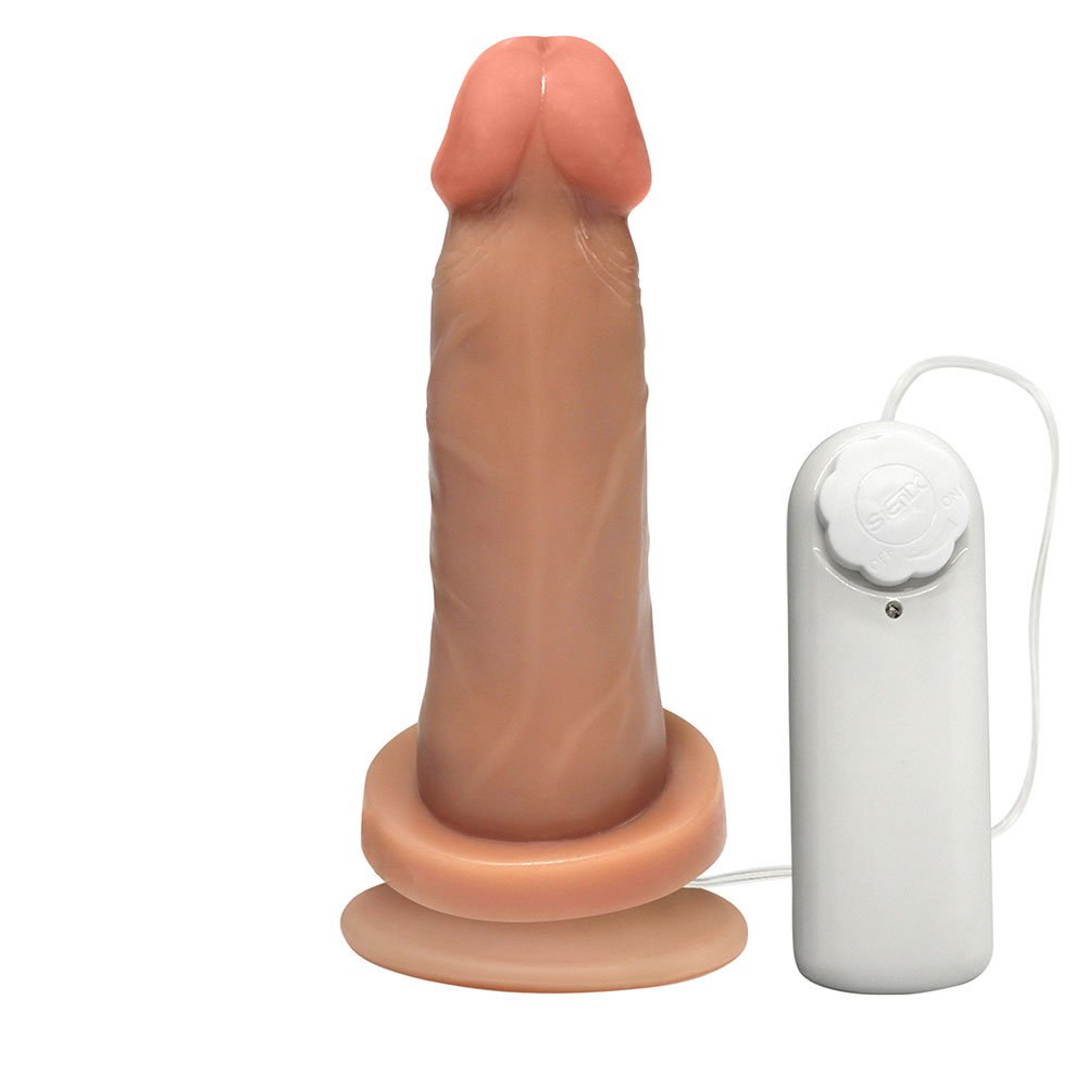 Pênis de Borracha Mimo com Vibrador e Ventosa 13,5 x 4cm Bege | Foto 03