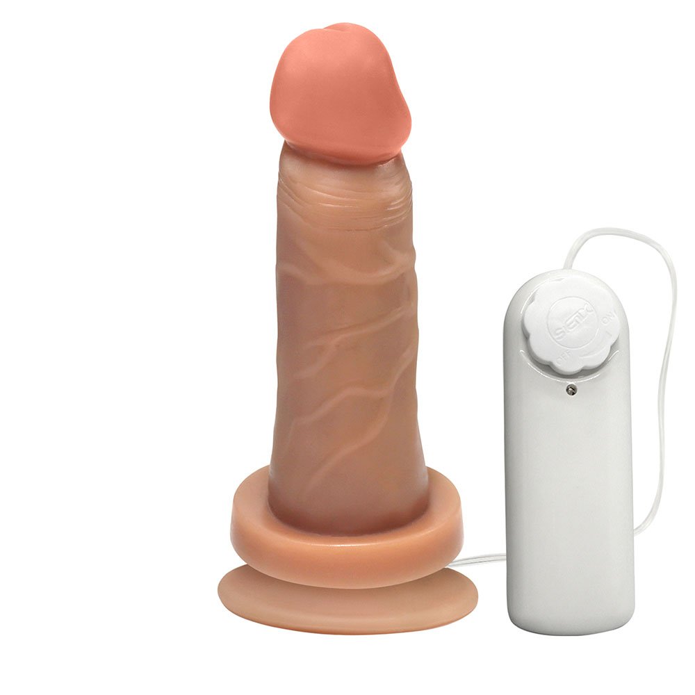 Pênis de Borracha Mimo com Vibrador e Ventosa 13,5 x 4cm Bege | Foto 04