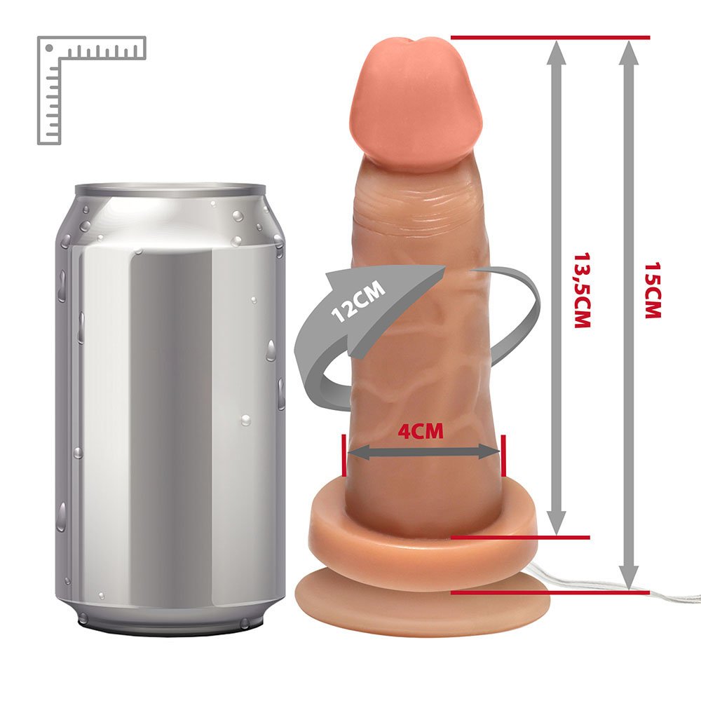 Pênis de Borracha Mimo com Vibrador e Ventosa 13,5 x 4cm Bege | Foto 07