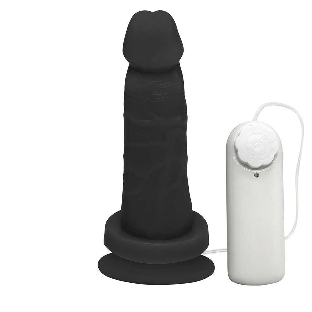 Pênis de Borracha Mimo com Vibrador e Ventosa 13,5 x 4cm Preto | Foto 01