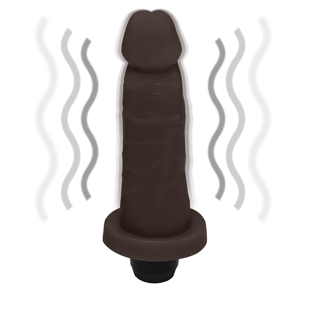 P�nis de Borracha Mimo com Vibrador 13,5 x 4cm Marrom | Foto 06