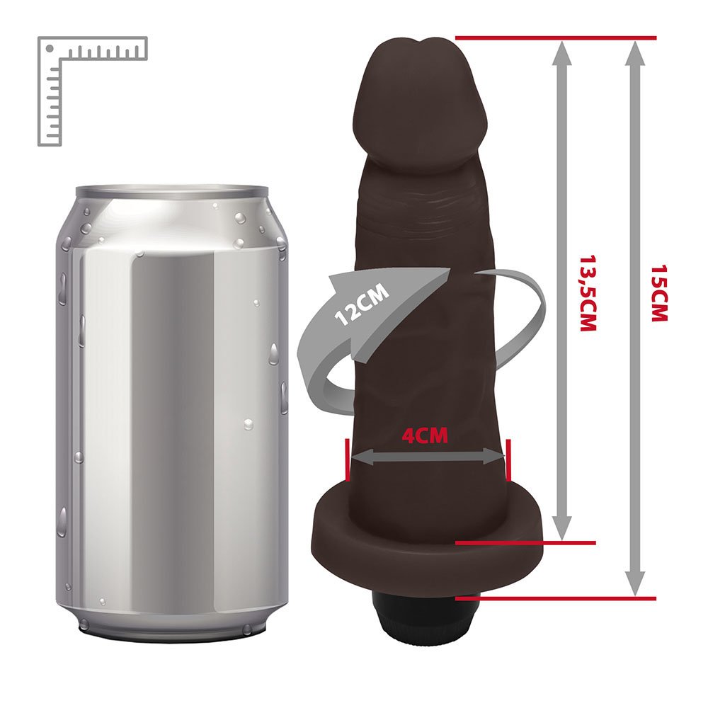 P�nis de Borracha Mimo com Vibrador 13,5 x 4cm Marrom | Foto 07