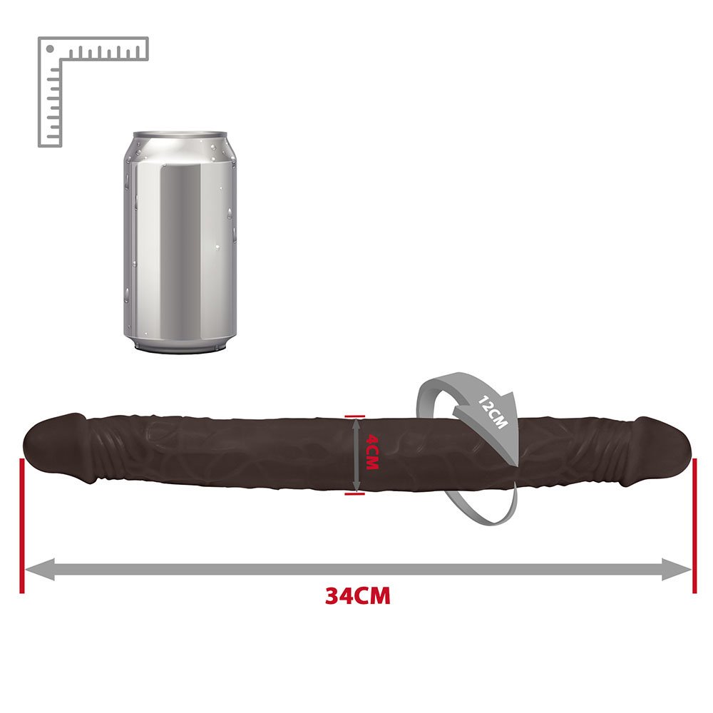 Pênis de Borracha Havaiano Ponta Dupla 34 x 4cm Marrom | Foto 05