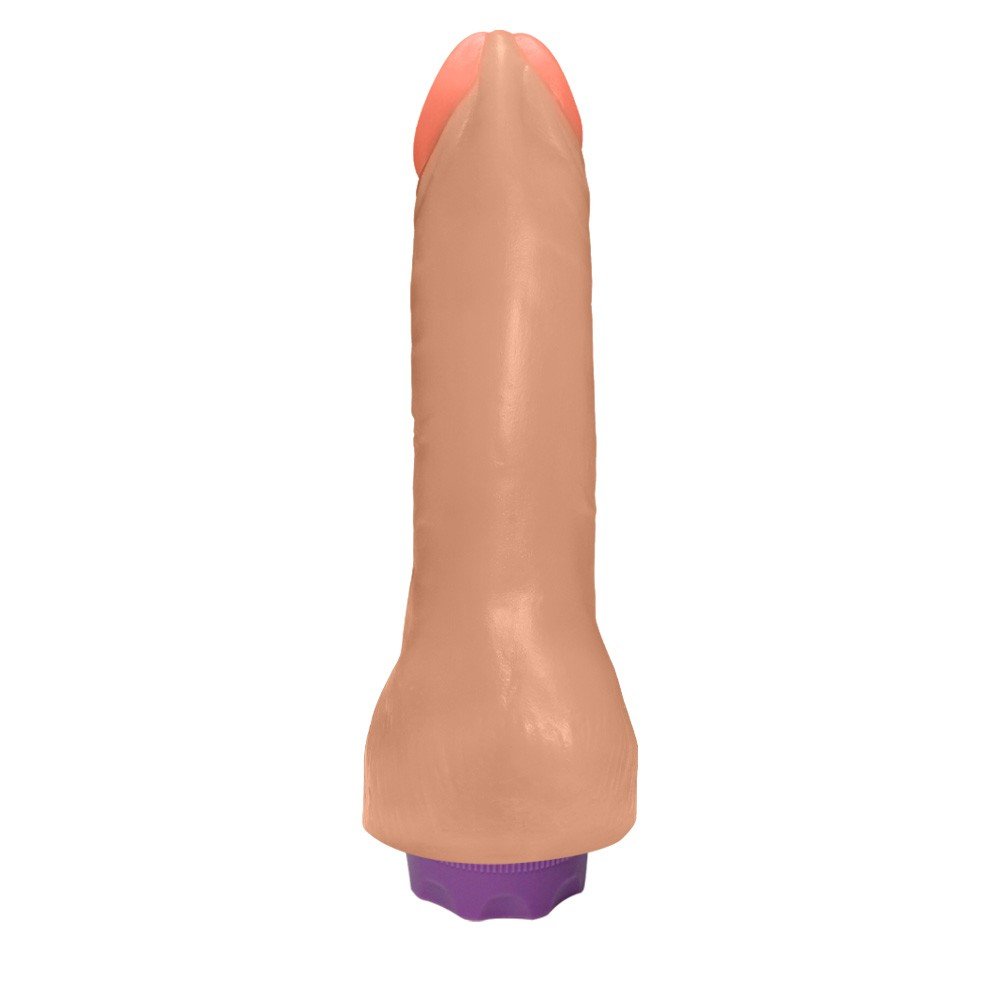 Pênis com Escroto e Vibrador 10 Velocidades Recarregável Massageador 16 x 3,5cm Bege | Foto 03